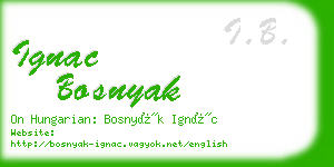 ignac bosnyak business card